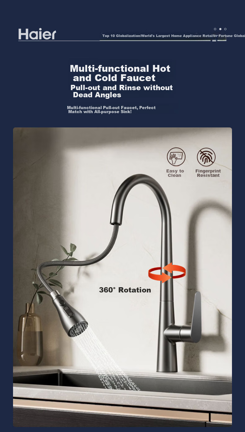 Кухонная мойка Haier H02, большая, одинарная, из нержавеющей стали 304, нано-покрытие, 75x45 см