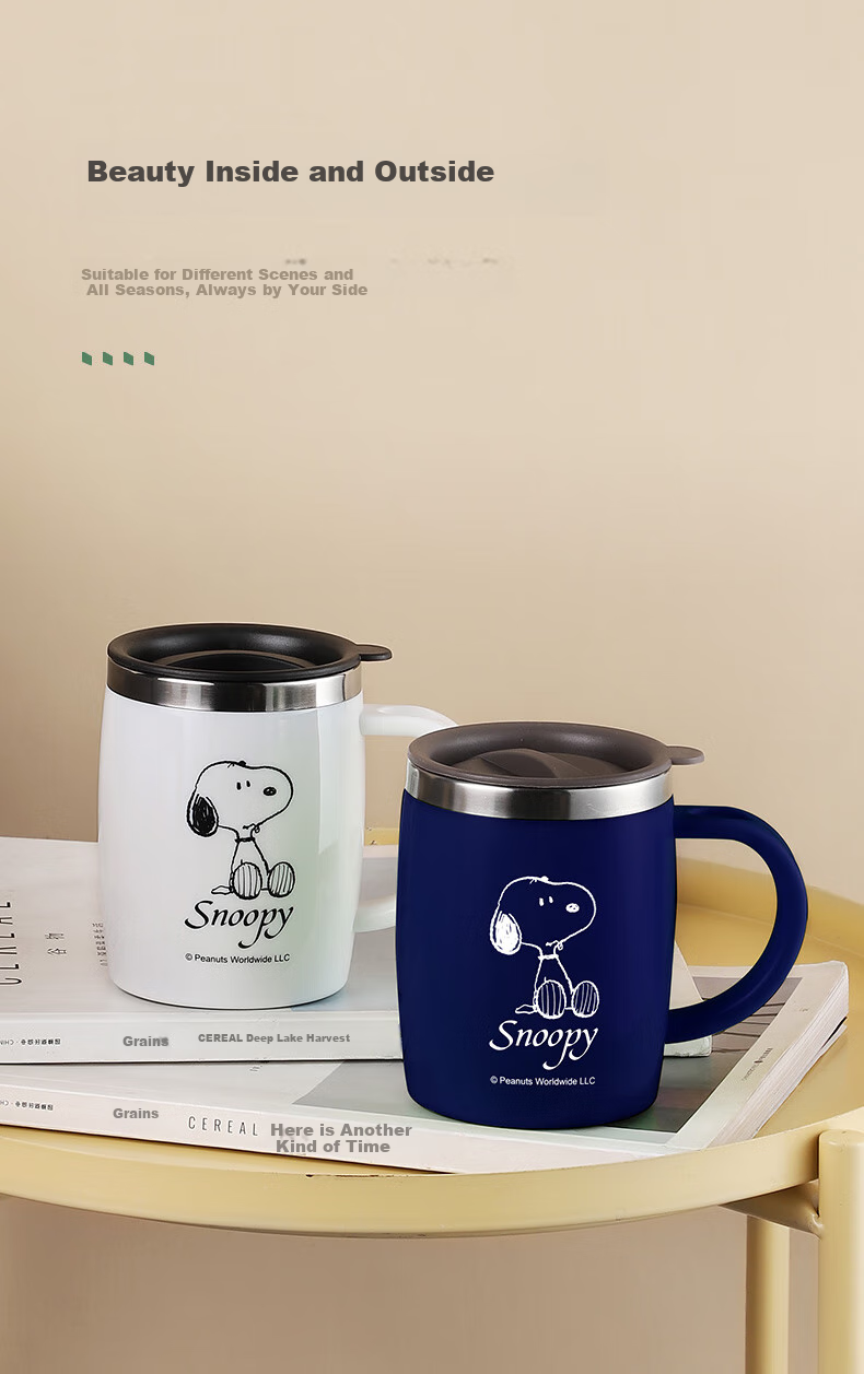 Термос-бутылка SNOOPY из нержавеющей стали, 420 мл, синий