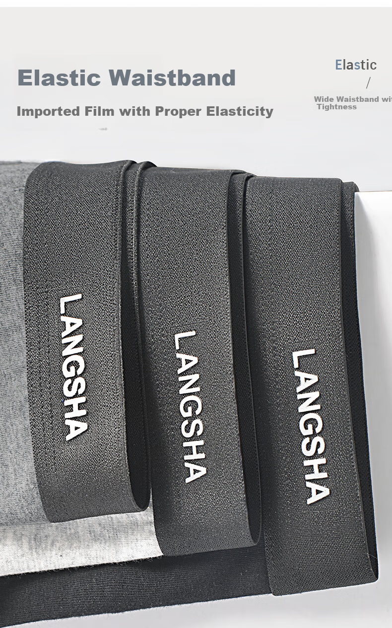 Мужские трусы-боксеры LangSha, 4 шт., 100% хлопок, антибактериальные, дышащие, средняя посадка
