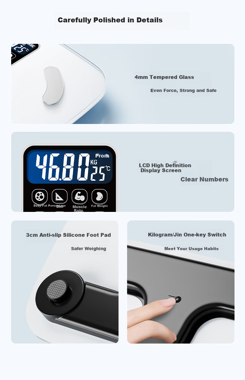 Умные весы Meilen, электронные, с измерением жира, Bluetooth, питание от солнечной энергии