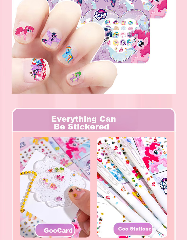 Детские наклейки для ногтей Danmiqi "My Little Pony", 5 листов, 170+ наклеек