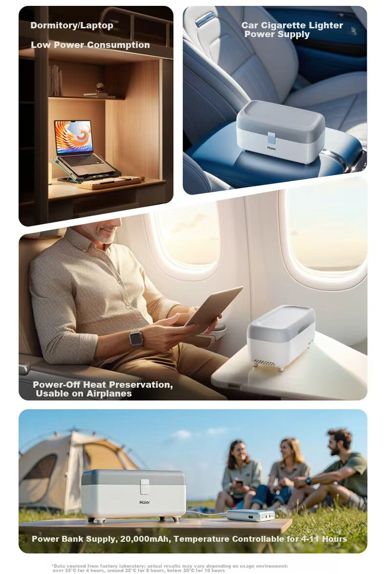 Портативный холодильник Haier [Travel Model] с двойной изоляцией, большой вместимостью для дома и автомобиля, 25 л, белый
