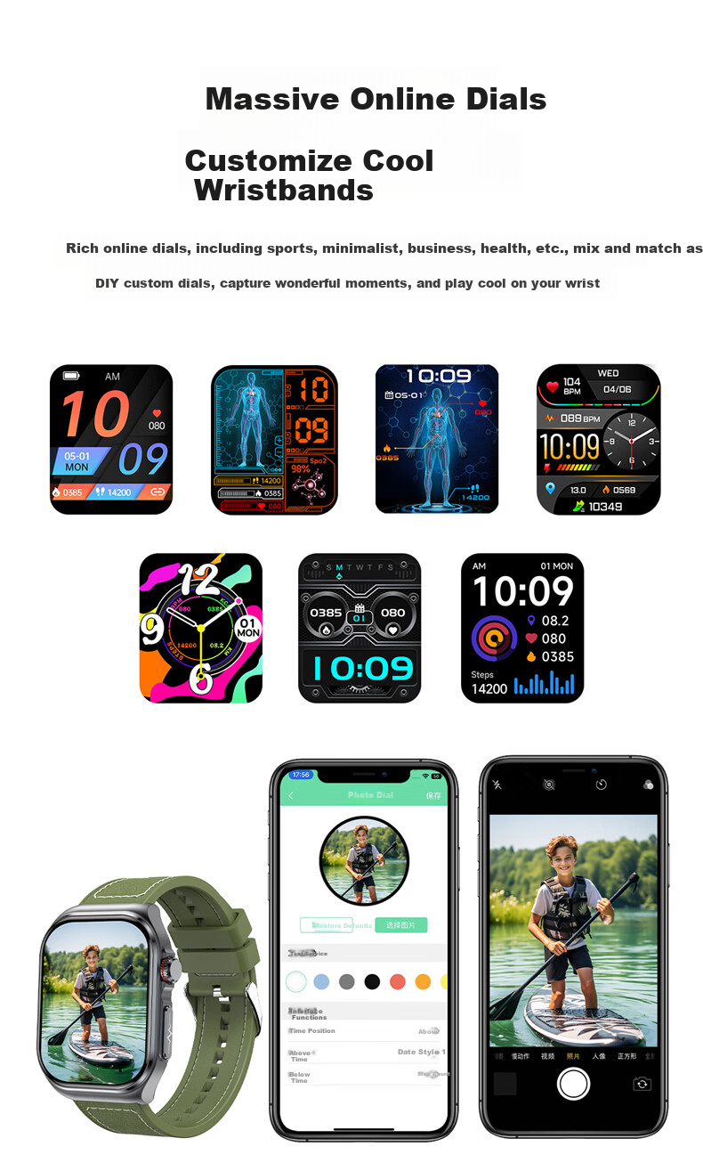 Умные часы Dosmet MW с функцией мониторинга здоровья, совместимы с HarmonyOS, iOS, Android, Bluetooth, ЭКГ, измерение давления, сахара, кислорода