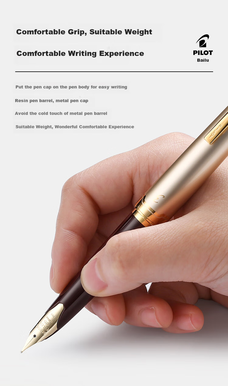 Перьевая ручка PILOT Elite95s, 14 карат, золото, чернила, для каллиграфии, бизнеса, шампань