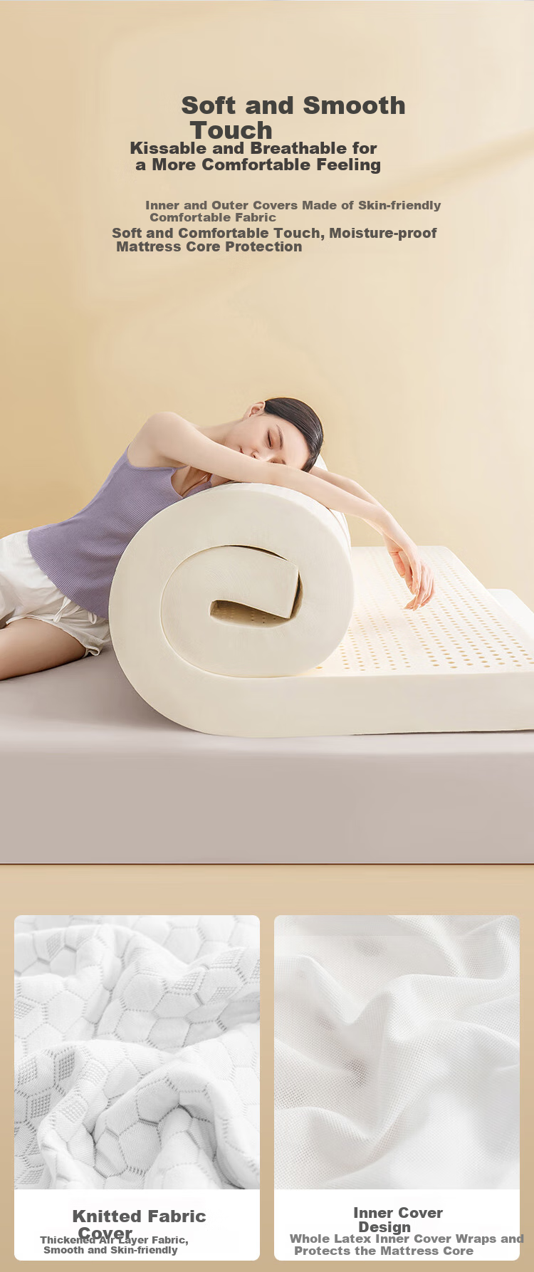 Матрас JD Original Light Oxygen Latex Mattress, 94% натуральный латекс, 80D, односпальный размер, 120x200x7.5 см