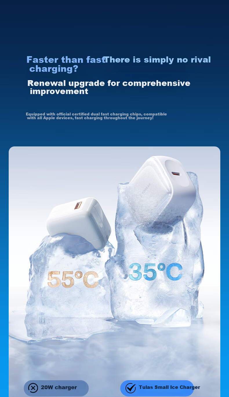 Зарядное устройство TORRAS IceCube CQ23, 45 Вт, для Apple iPhone 17, 16, 15 Pro Max, быстрая зарядка, оранжевое