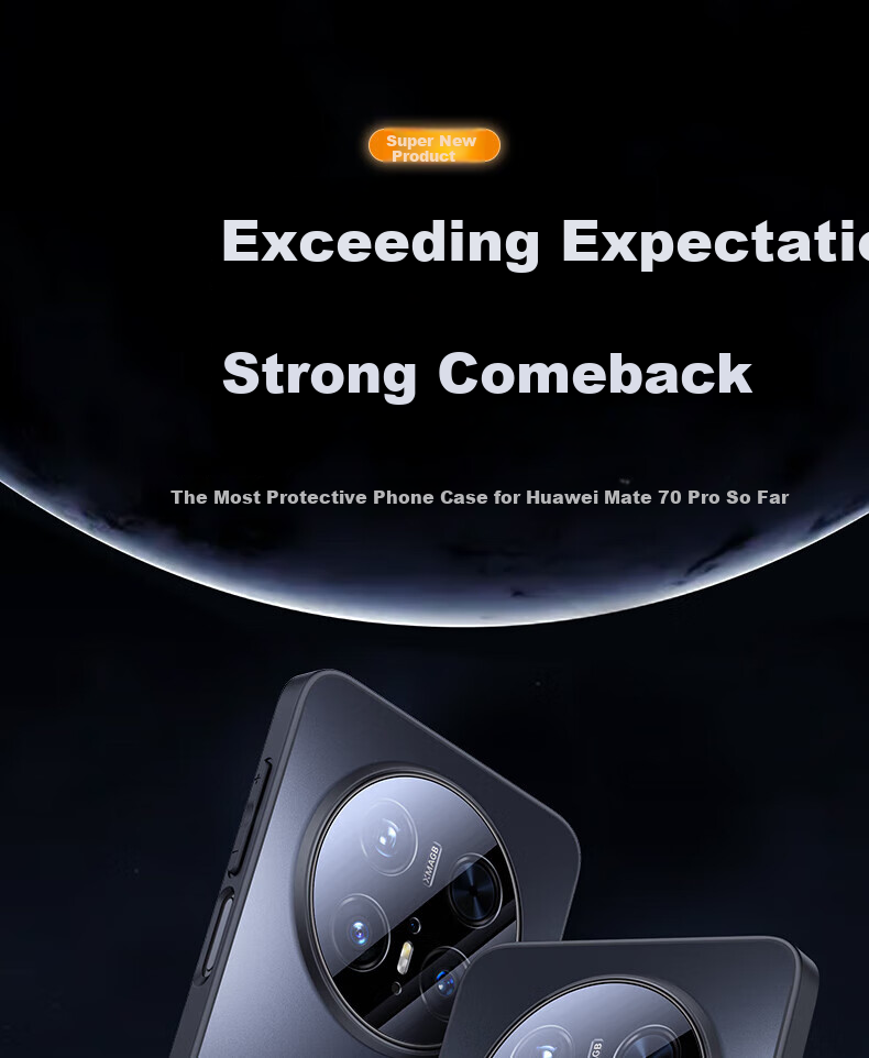 Чехол Mofei для Huawei Mate 70 Pro, противоударный, силиконовый, с защитой от отпечатков пальцев, черный