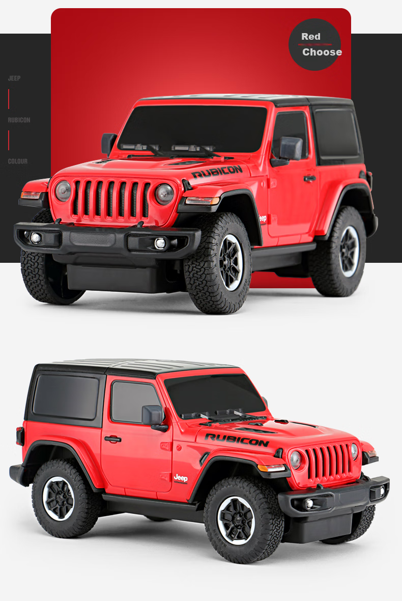 Радиоуправляемый джип Rastar Jeep Wrangler 1:24, желтый, модель 79500, подарок для мальчика