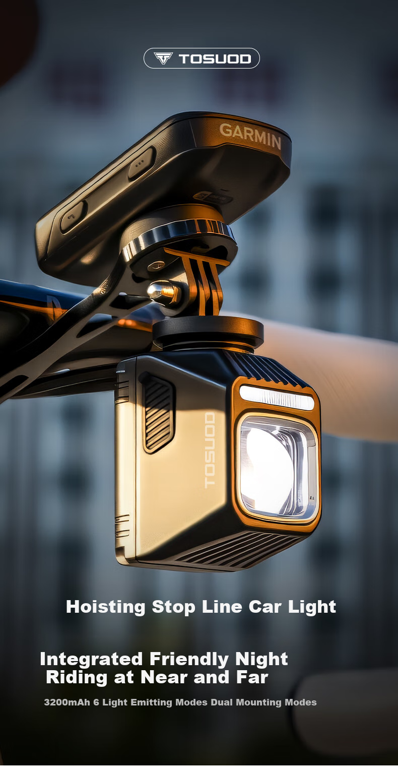 Велосипедный фонарь TOSUOD GARMIN, подвесной, с отсечкой луча, для горного и шоссейного велосипеда, высокая яркость, антибликовый, для ночной езды, 2000 люмен, 3200 мАч