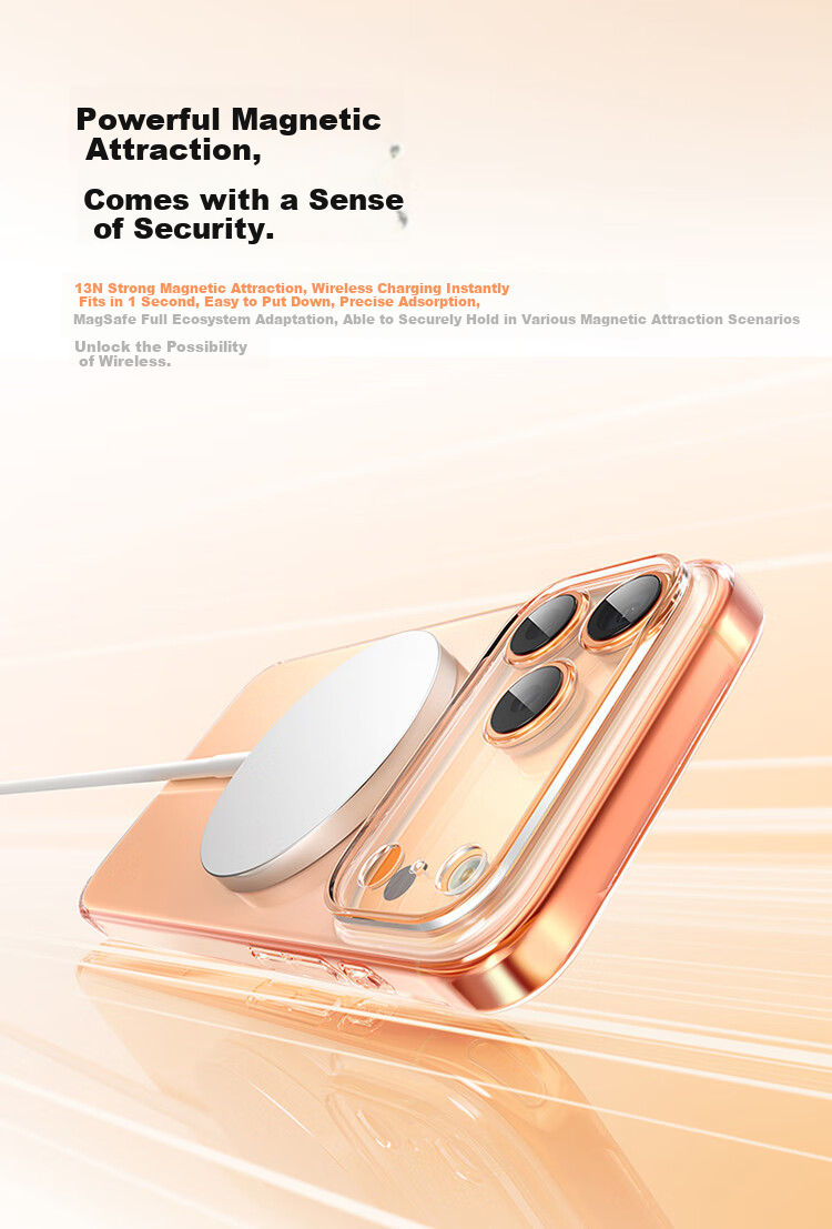 Чехол-накладка DIVI для Apple iPhone 17 Pro, вращающийся на 360°, совместимый с MagSafe, противоударный, ультратонкий, с защитой объектива камеры, прозрачный