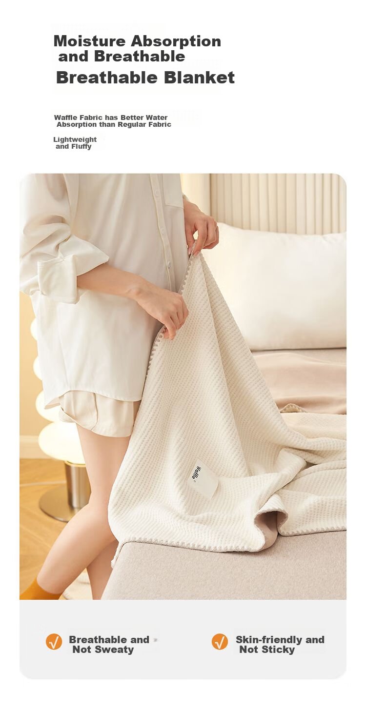 Плед Wuyinliangpin Luxury Waffle Milk Velvet, 150*200 см