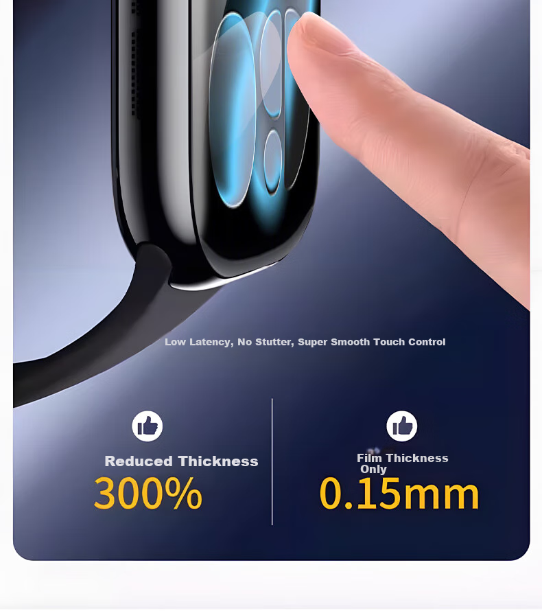 Защитная пленка для экрана Smorss для Apple Watch S11/S10, полноэкранная, ультрапрозрачная, противоударная, из закаленного стекла, 46 мм