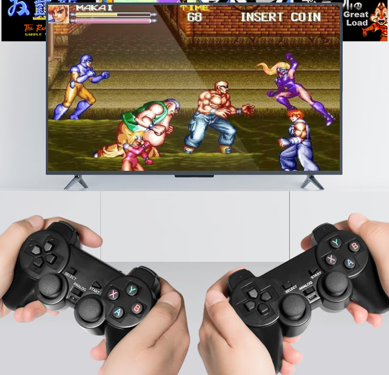 Игровая приставка Xiaobawang Wireless Dual Controller, ретро, красная и белая, подключение к ТВ, 20000 игр