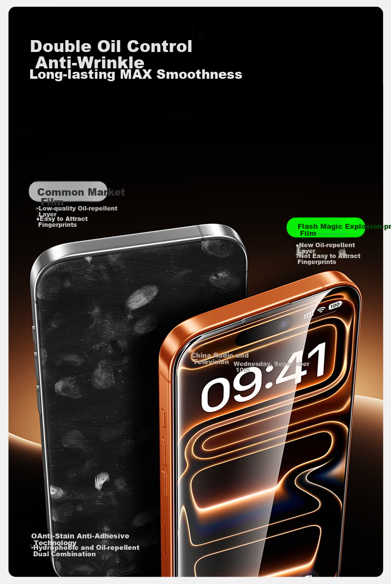 Защитное стекло SmartDevil для iPhone 17 Pro, полное покрытие, HD, закаленное, антибликовое, анти-синий свет, защита от отпечатков пальцев, гладкое касание, защита от пыли для динамика, 2 шт.