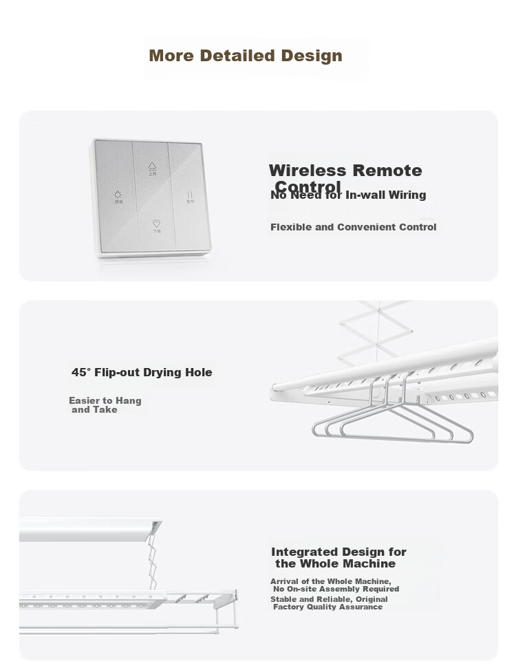 Умная сушилка для белья Mijia Smart Clothes Drying Rack Pro, Moonlight White, Xiaomi Electric Invisible Clothes Hanger, ультратонкая встраиваемая установка