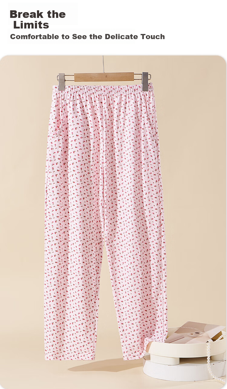Женские пижамные штаны Yiershuang, 100% хлопок, длинные, осенне-зимние, свободные, большого размера, для среднего и пожилого возраста, для мам и бабушек