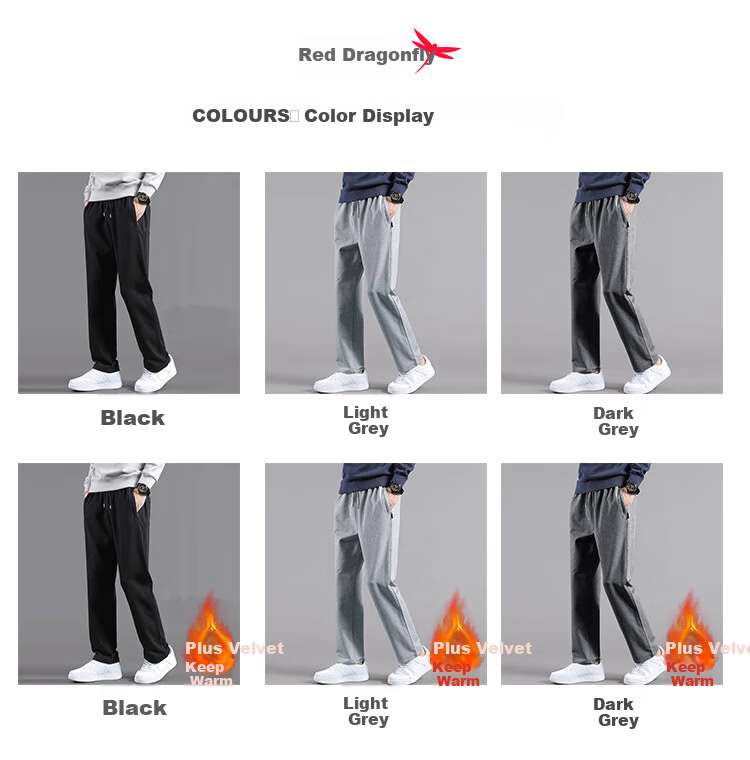 RED DRAGONFLY Мужские повседневные брюки, зимние, из чистого хлопка, простые, модные, универсальные, мягкие, удобные, приятные для кожи, спортивные брюки, черные, 3XL