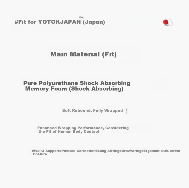 Ортопедическая подушка Youtengyouju YOTOK (Япония) для спины, для офисного кресла, эргономичная, для снятия болей в спине, коррекции осанки