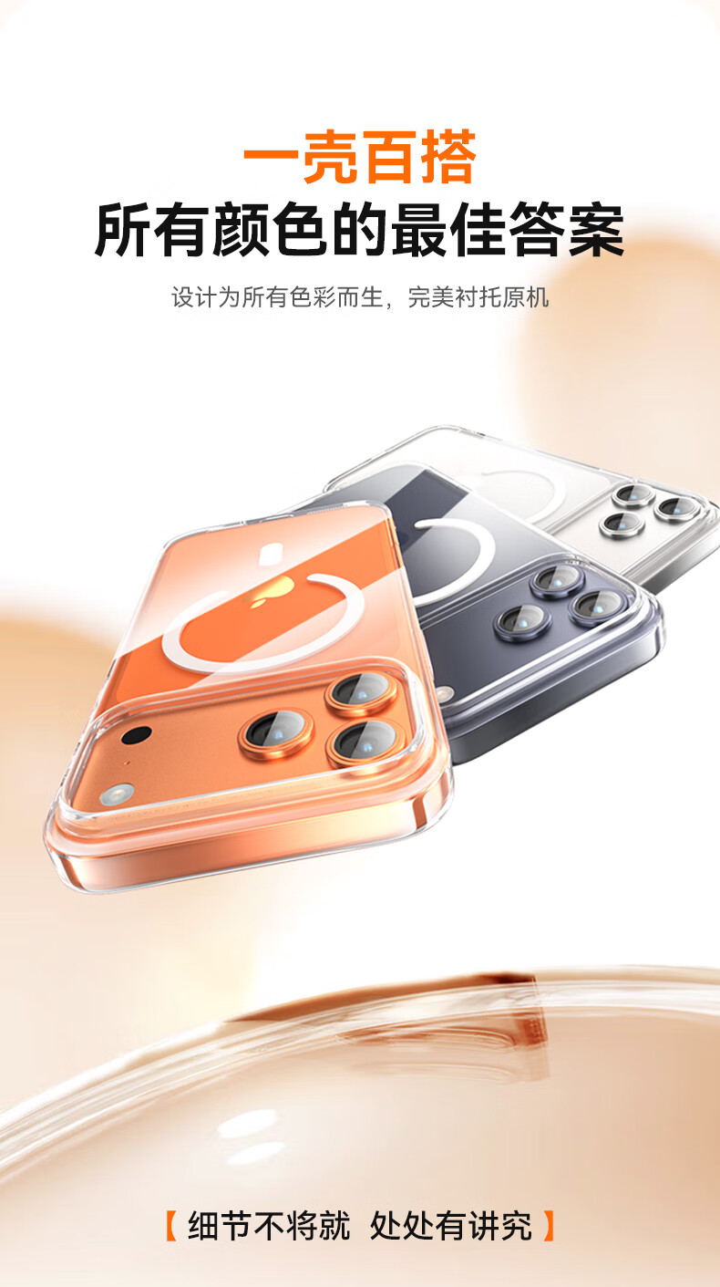 Чехол LLUNC для iPhone 17 Pro Max, прозрачный, ультратонкий, с MagSafe, защита от пожелтения