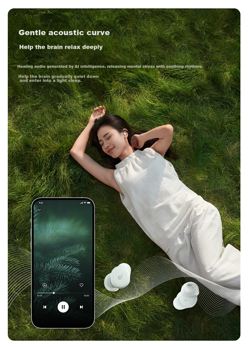 Наушники SoundCore A30 Deep Sleep Cabin для сна, беспроводные с шумоподавлением, невидимки