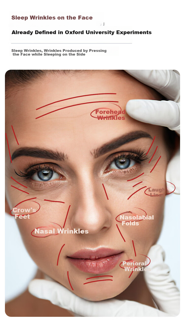 Подушка для сна CHECA GOODS Anti-Wrinkle Beauty Pillow, ортопедическая, с поддержкой шеи, для сна на боку, без давления на лицо, для взрослых, 55x35.5x8 см