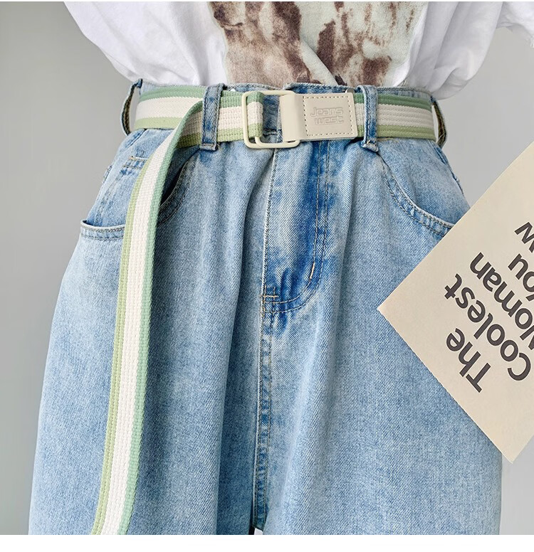 Ремень JEANSWEST, женский, мужской, текстильный, с двойным кольцом, 3.2 см, 112 см