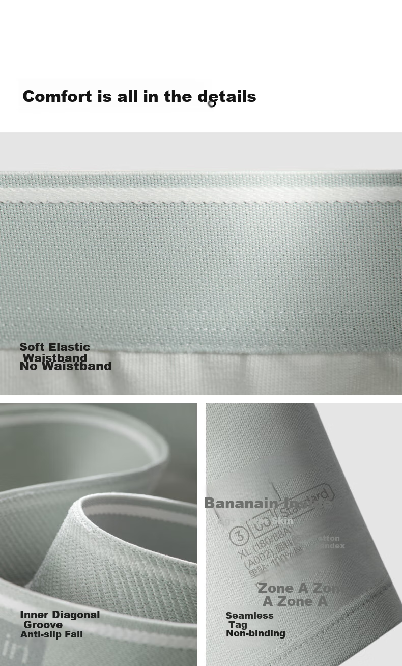 Мужские боксеры Bananain Silver Skin 300S, дышащее спортивное нижнее белье, 10A антибактериальные шорты, впитывающие пот, подарочный набор из 3 штук