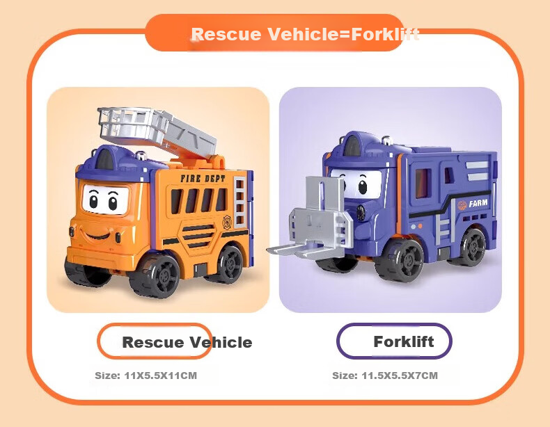 Детская игрушечная машинка CAREBABY, трансформер, развивающая, с инерционным механизмом, для детей от 3 до 6 лет, подарок на день рождения для мальчиков и девочек