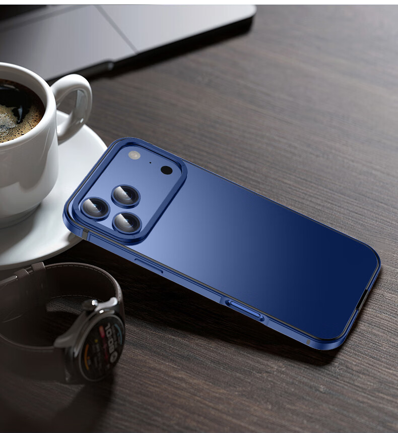 Чехол для iPhone 17 Pro IM-CHEN, противоударный, металлический каркас, ультратонкий, матовый, оранжевый