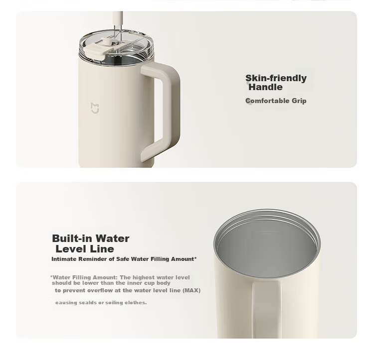 Xiaomi Straw Insulated Cup, 1L, Lime Green