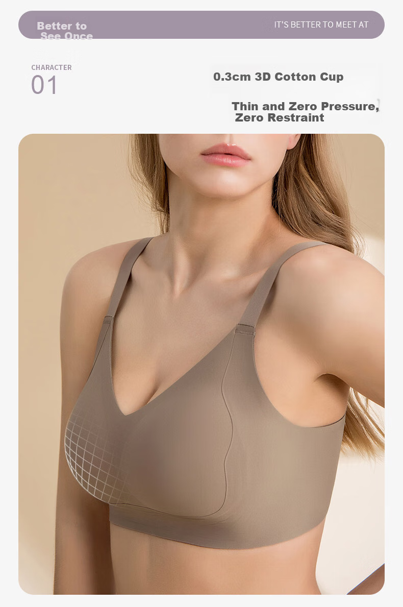 Бюстгальтер HR Large Breast Minimizing Bra, бесшовный, удобный, без косточек, черный, 2XL+