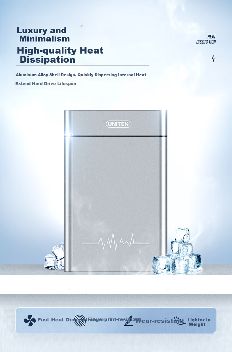 Внешний корпус для жесткого диска UNITEK S109A, 2.5 дюйма, USB 3.2 Gen 2, алюминиевый сплав, черный