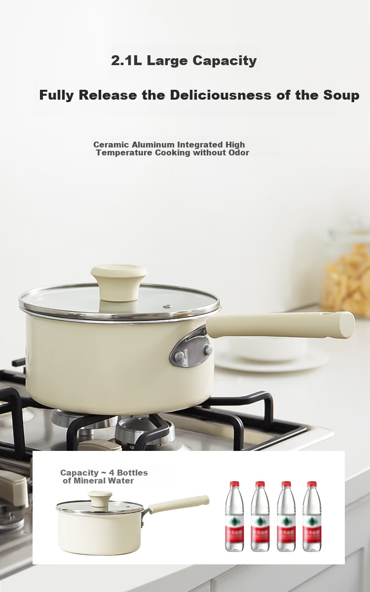 Керамический суповой горшок REDCHEF с паровой вставкой, 18 см, для дома, с длинной ручкой, для тушения, супов, каш, совместим с индукционными и газовыми плитами