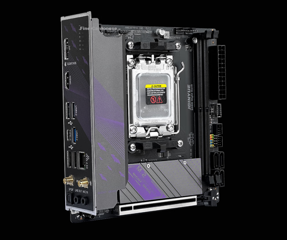 Материнская плата Jingyue B650I Night Devil DDR5, игровая, поддержка процессоров 9600X/9700X/7800X3D (сокет AMD B650/AM5)