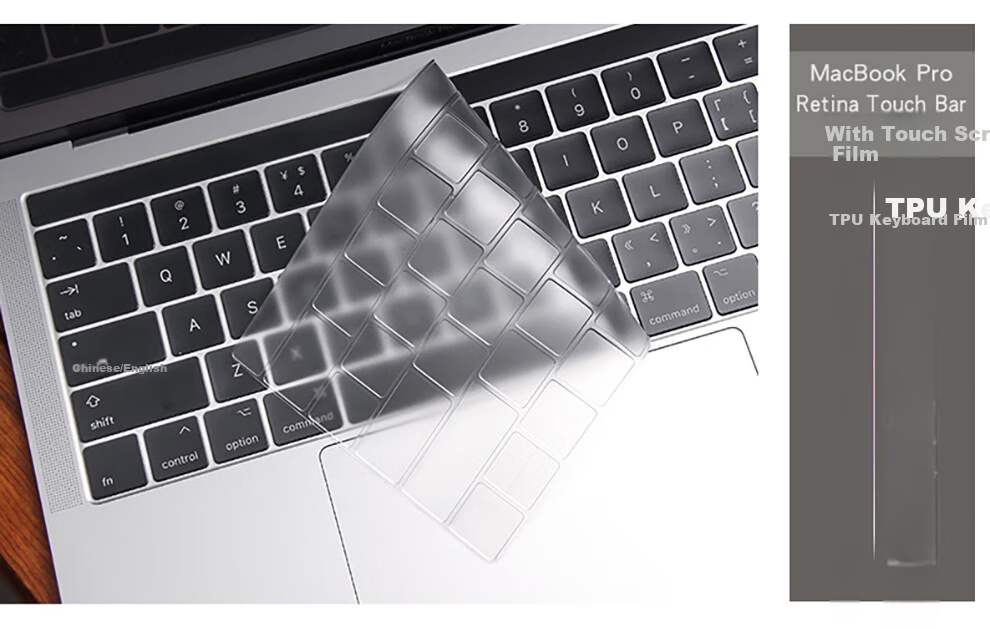 Защитная пленка для клавиатуры Jichuan для Apple MacBook Pro 13.3 дюйма (A1706/A1989) с Touch Bar, TPU, противоударная, пылезащитная, водонепроницаемая
