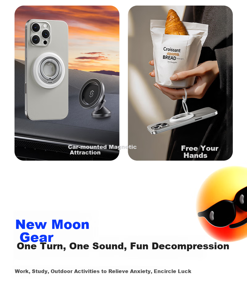 Магнитный держатель Shengwei [Pro Version] для телефона, двойное кольцо, MagSafe, 360 градусов, складной, портативный, для Apple 17 Pro iPad, настольный