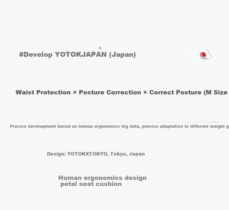 Ортопедическая подушка Youtengyouju YOTOK (Япония) для спины, для офисного кресла, эргономичная, для снятия болей в спине, коррекции осанки