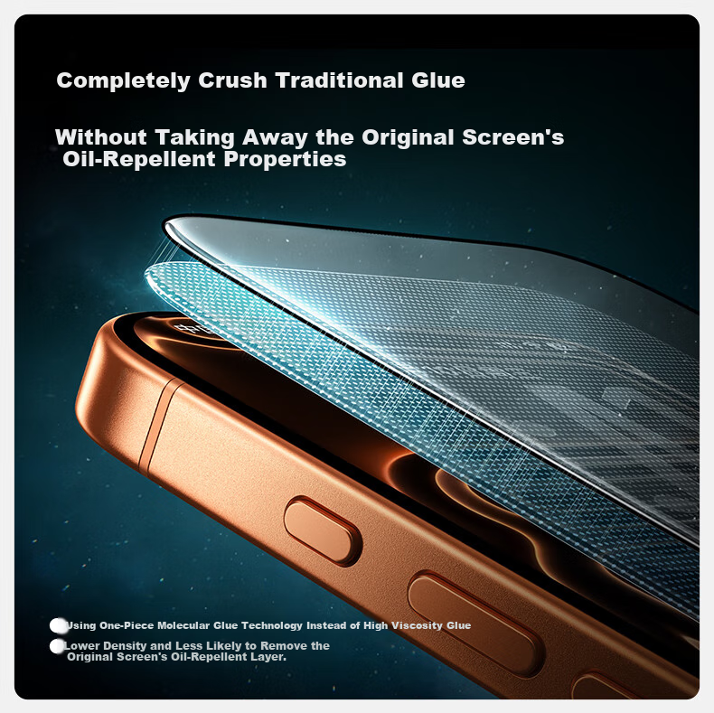 Защитное стекло SmartDevil для Apple iPhone 17 Pro Max, ультратонкое 0.18 мм, 3D полное покрытие, высокая прозрачность, антибликовое, антиотпечатки, закаленное стекло