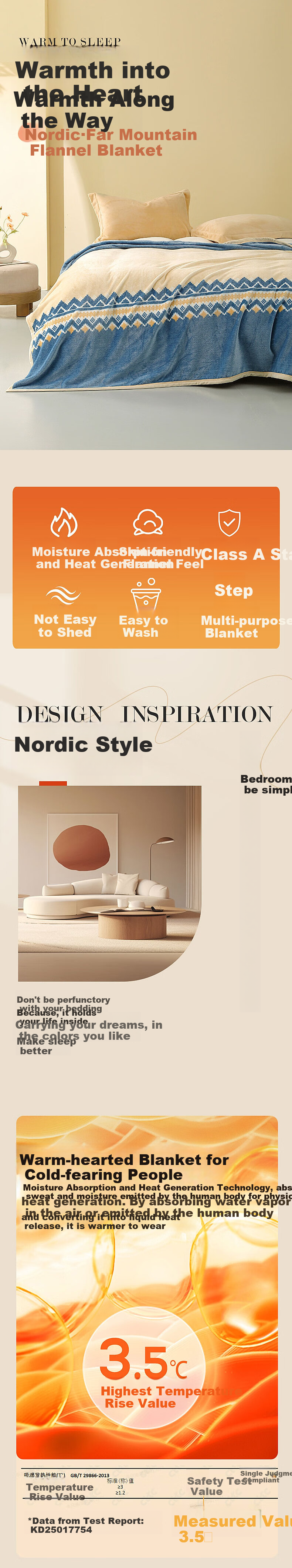 Плед Mercury Home Textiles, флисовый, 200x230 см, Nordic Far Mountain