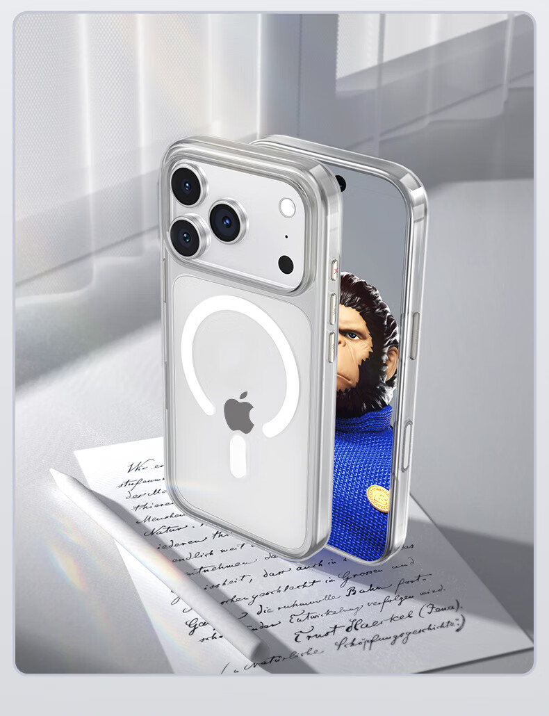 Чехол Lanxingxiansheng для Apple iPhone 17 Pro, с AI-кнопками, магнитный, противоударный, прозрачный