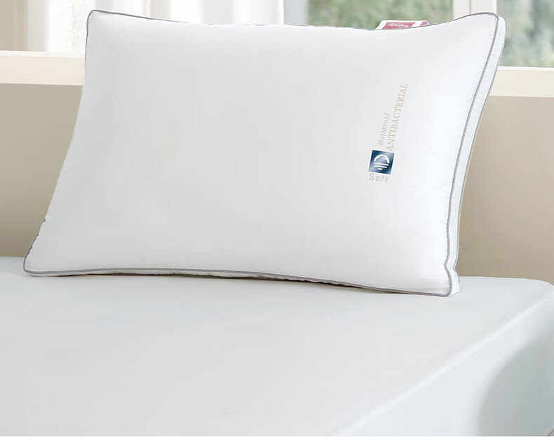 Подушка Mercury Home Textiles Memory Fiber, антибактериальная, защищающая от клещей, 100S хлопок, класс А, поддержка шеи, машинная стирка, 48x74 см
