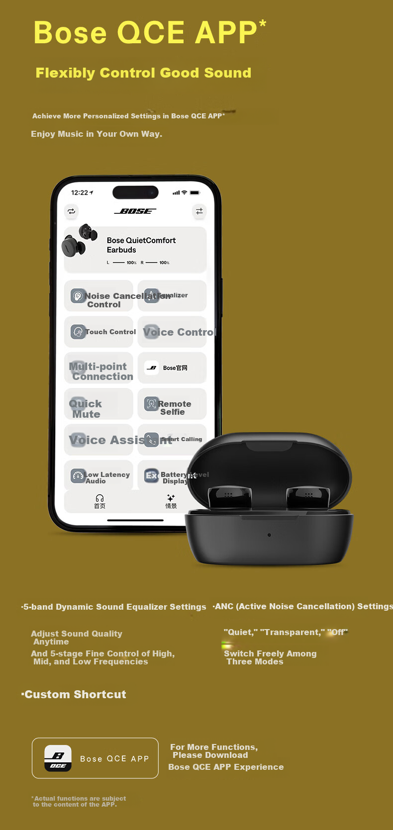 Беспроводные наушники Bose QuietComfort, шумоподавление, True Wireless Bluetooth, белый