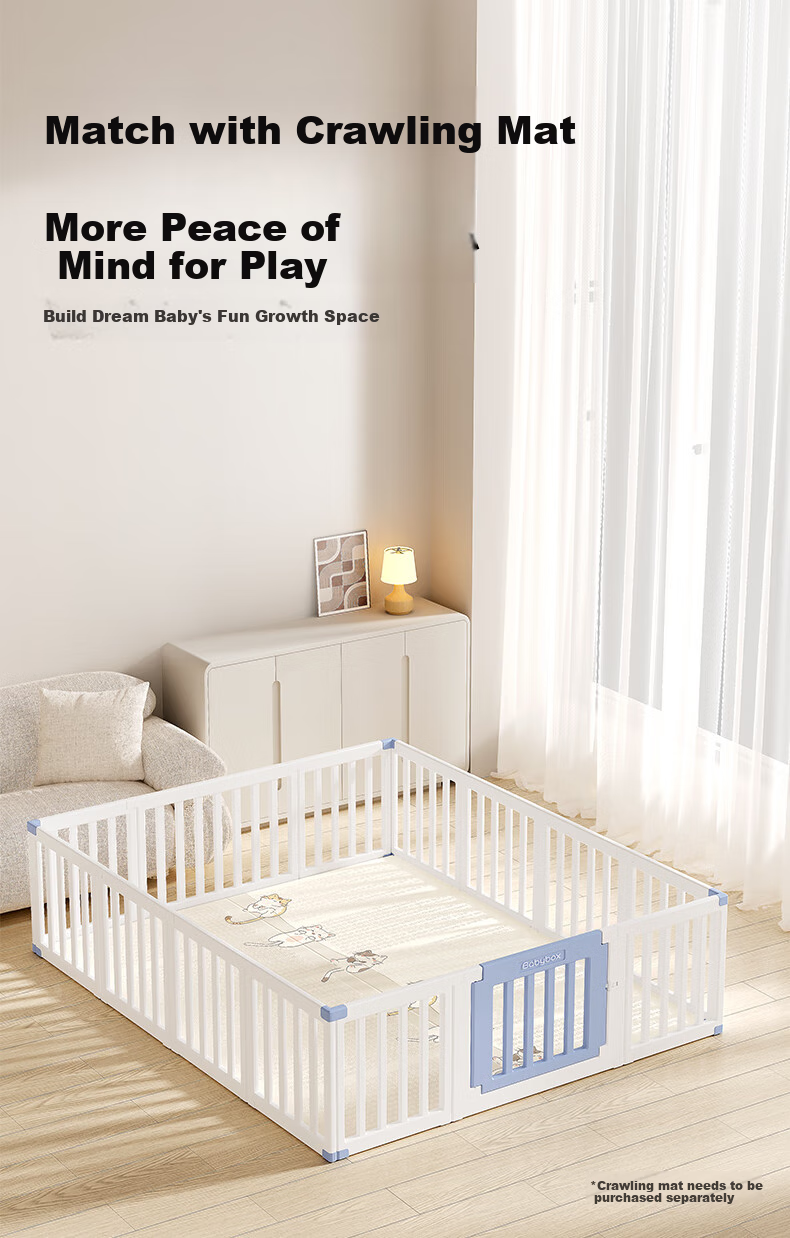 Детский игровой манеж Babybox, безопасный барьер для малышей, игровой коврик для дома