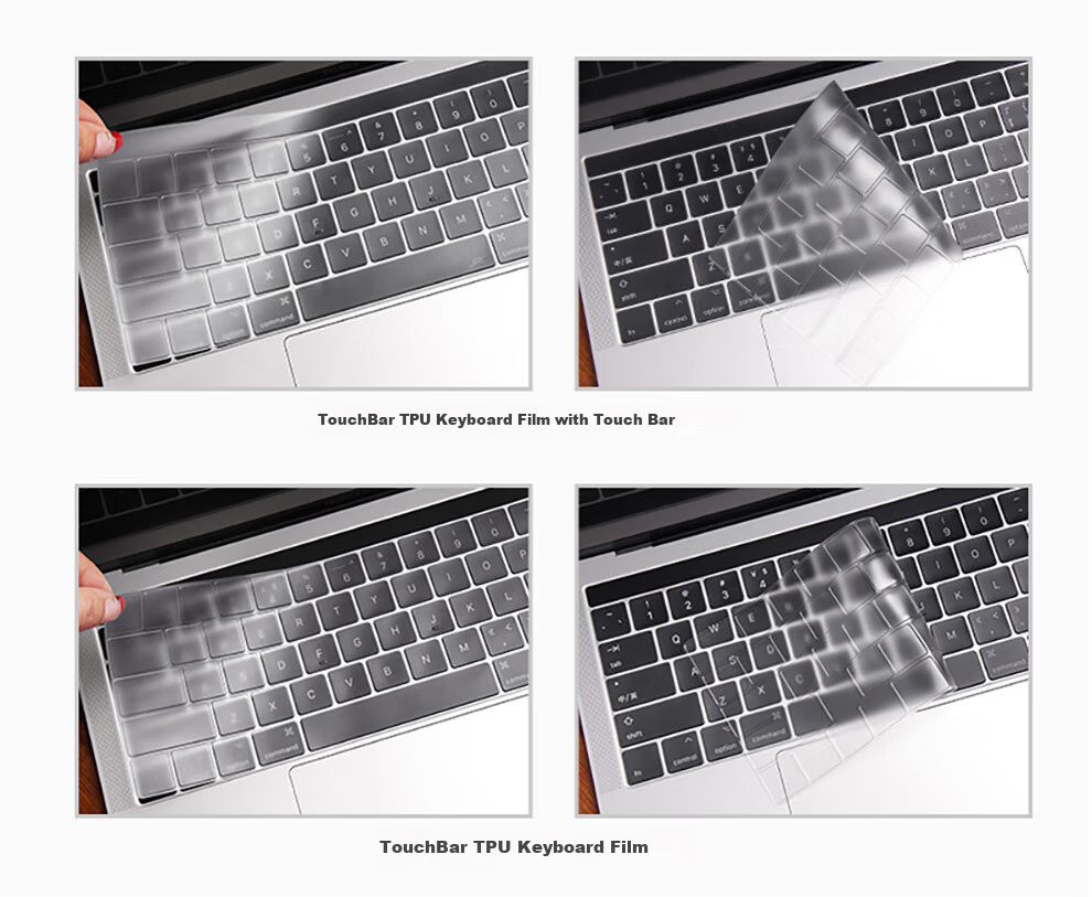 Защитная пленка для клавиатуры Jichuan для Apple MacBook Pro 13.3 дюйма (A1706/A1989) с Touch Bar, TPU, противоударная, пылезащитная, водонепроницаемая