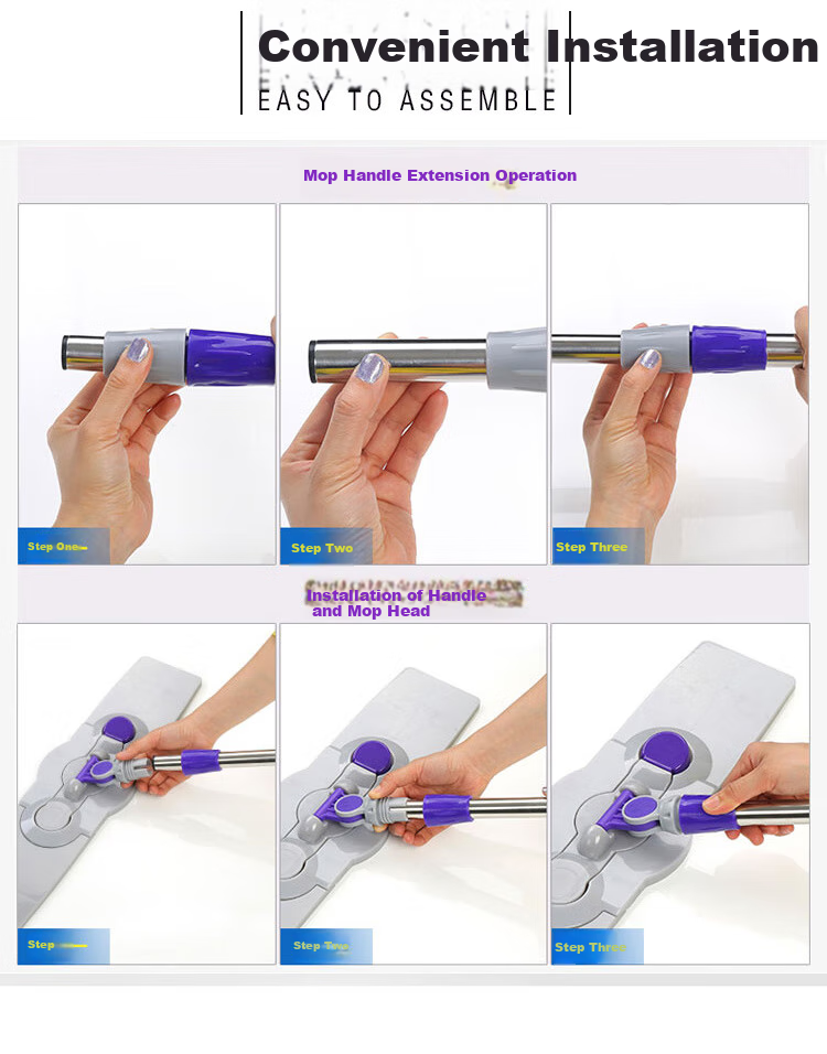 Швабра Yagao Flat Mop 60CM с 1 насадкой, большая швабра для дома, съемная ткань, для коммерческой уборки