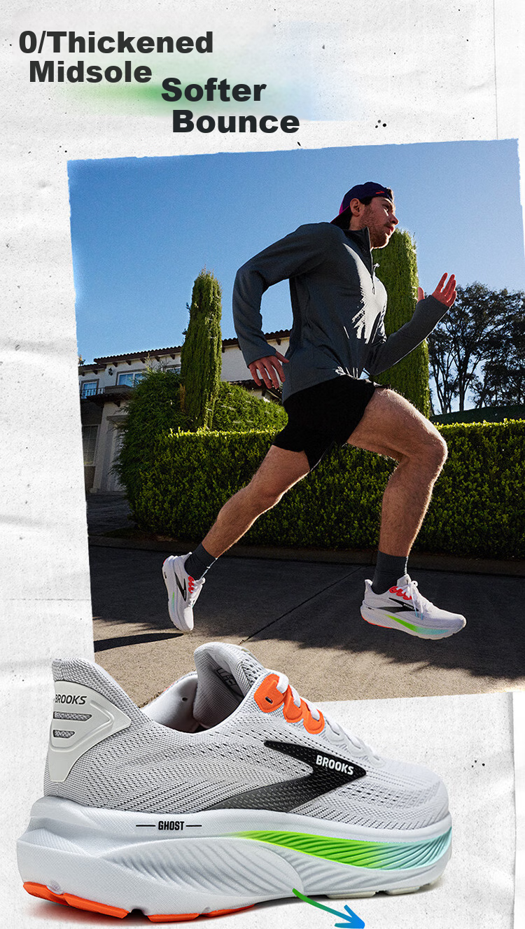 Кроссовки для мужчин Brooks Ghost 17, черные, размер 45.5