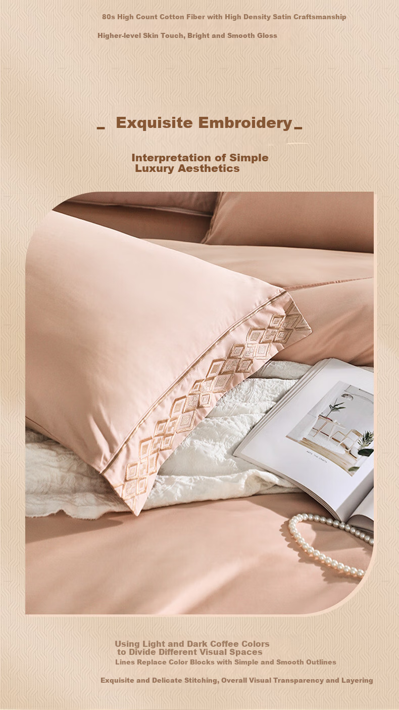 Комплект постельного белья FUANNA Home Textiles, 80S, длинноволокнистый хлопок, сатин, 203*229 см
