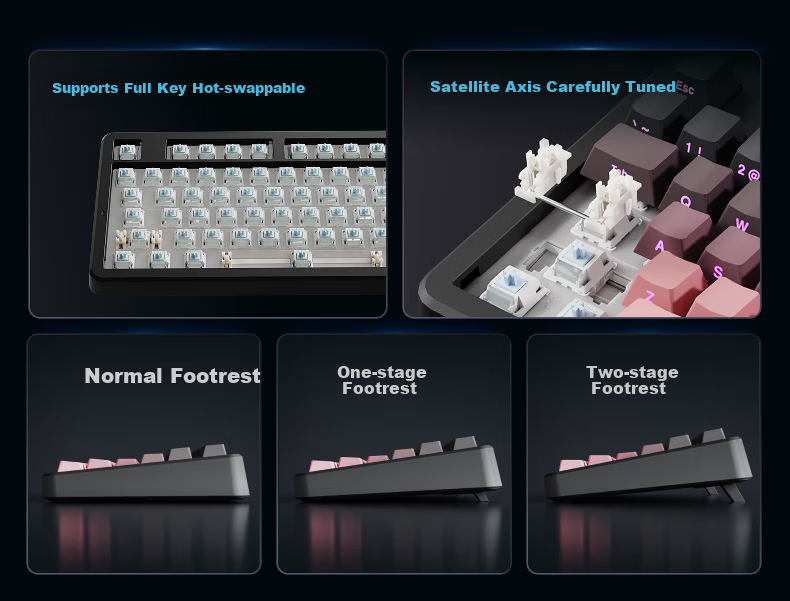 Беспроводная механическая клавиатура EWEADN X87 Ultra, 87 клавиш, RGB подсветка, Bluetooth, USB Type-C, белый