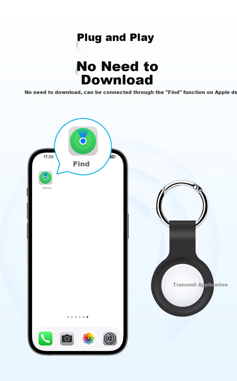 Bluetooth-трекер Chuanying для поиска вещей, анти-потеря, точный локатор, совместим с Apple устройствами, для ключей, багажа, домашних животных, детей, пожилых людей