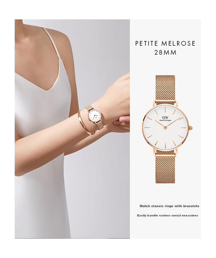 Daniel Wellington Classic Gold Watch Bracelet Set, роскошные кварцевые наручные часы для женщин, подарок на День святого Валентина